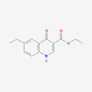 molecular formula C14H15NO3 B1268962 6-Ethyl-4-hydroxyquinoline-3-carboxylic acid ethyl ester CAS No. 85418-73-1