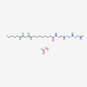 molecular formula C24H48N4O.C2H4O2<br>C26H52N4O3 B12689622 N-(2-((2-((2-Aminoethyl)amino)ethyl)amino)ethyl)octadeca-9,12-dienamide monoacetate CAS No. 93942-11-1