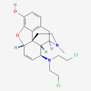 molecular formula C21H26Cl2N2O2 B12689632 8beta-(Bis(2-chloroethyl)amino)-6,7-didehydro-3-hydroxy-17-methyl-4,5alpha-epoxymorphinan CAS No. 90246-16-5