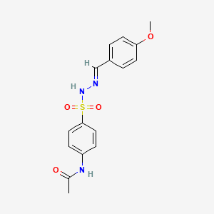 molecular formula C16H17N3O4S B12689658 N-(4-((2-(4-Methoxybenzylidene)hydrazino)sulfonyl)phenyl)acetamide CAS No. 5448-92-0