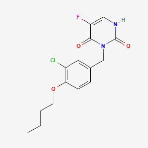 molecular formula C15H16ClFN2O3 B12689668 Uracil, 3-(4-butoxy-3-chlorobenzyl)-5-fluoro- CAS No. 102613-18-3