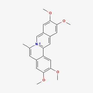 molecular formula C22H22NO4+ B12689692 2,3,10,11-Tetramethoxy-6-methyl-7lambda(5)-isoquino(3,2-a)isoquinoline CAS No. 59276-07-2