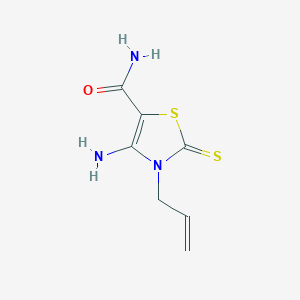 molecular formula C7H9N3OS2 B1268971 3-Allyl-4-amino-2-thioxo-2,3-dihydro-thiazole-5-carboxylic acid amide CAS No. 7157-91-7