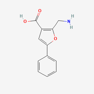 molecular formula C12H11NO3 B1268978 2-(Aminomethyl)-5-phenylfuran-3-carboxylic acid CAS No. 695191-66-3