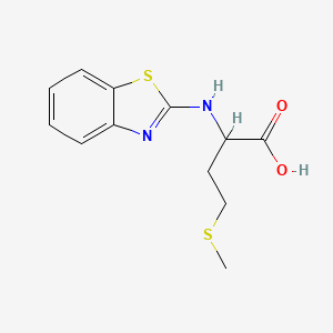 molecular formula C12H14N2O2S2 B1268987 2-(Benzothiazol-2-ylamino)-4-methylsulfanyl-butyric acid CAS No. 436810-97-8