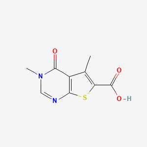 molecular formula C9H8N2O3S B1268993 3,5-Dimethyl-4-oxo-3,4-dihydrothieno[2,3-d]pyrimidine-6-carboxylic acid CAS No. 439138-78-0