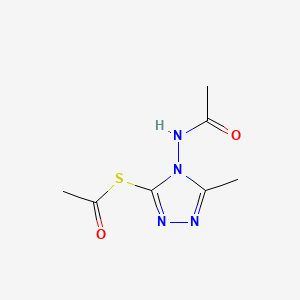 molecular formula C7H10N4O2S B12689950 S-(4-(Acetylamino)-5-methyl-4H-1,2,4-triazol-3-yl) ethanethioate CAS No. 82049-48-7