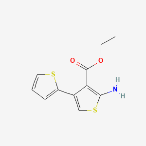 molecular formula C11H11NO2S2 B1269023 Ethyl 2-Amino-4-(2-thienyl)thiophene-3-carboxylate CAS No. 243669-48-9