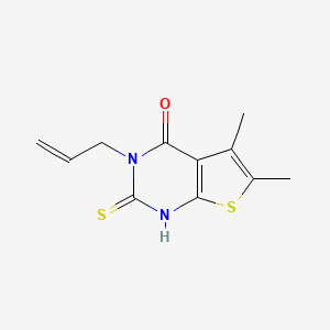 molecular formula C11H12N2OS2 B1269035 3-allyl-2-mercapto-5,6-dimethylthieno[2,3-d]pyrimidin-4(3H)-one CAS No. 51486-16-9