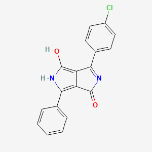 molecular formula C18H11ClN2O2 B12690383 Pyrrolo(3,4-c)pyrrole-1,4-dione, 3-(4-chlorophenyl)-2,5-dihydro-6-phenyl- CAS No. 88949-37-5