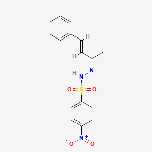 molecular formula C16H15N3O4S B12690576 4-(Hydroxy(oxido)amino)-N'-(1-methyl-3-phenyl-2-propenylidene)benzenesulfonohydrazide CAS No. 6289-99-2