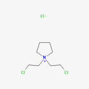 molecular formula C8H16Cl3N B12690652 1,1-Bis(2-chloroethyl)pyrrolidinium chloride CAS No. 102584-62-3
