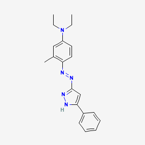 molecular formula C20H23N5 B12691061 N,N-Diethyl-3-methyl-4-[(5-phenyl-1H-pyrazol-3-YL)azo]aniline CAS No. 93963-73-6