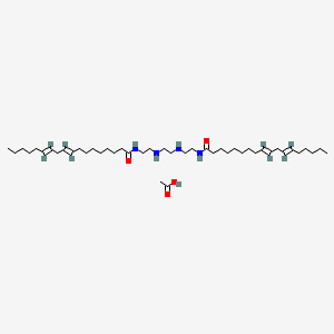 molecular formula C42H78N4O2.C2H4O2<br>C44H82N4O4 B12691073 N,N'-(Ethylenebis(iminoethylene))bis(octadeca-9,12-dienamide) monoacetate CAS No. 94023-32-2