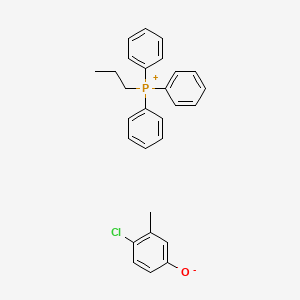 molecular formula C28H28ClOP B12691089 4-chloro-3-methylphenolate;triphenyl(propyl)phosphanium CAS No. 94231-06-8