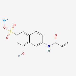 molecular formula C13H10NNaO5S B12691135 Sodium 4-hydroxy-6-((1-oxoallyl)amino)naphthalene-2-sulphonate CAS No. 79410-64-3