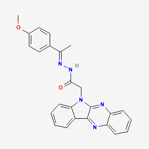 molecular formula C25H21N5O2 B12691190 6H-Indolo(2,3-b)quinoxaline-6-acetic acid, 2-(1-(4-methoxyphenyl)ethylidene)hydrazide CAS No. 116989-98-1