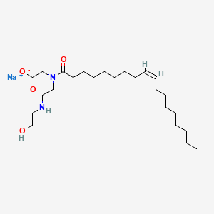 molecular formula C24H45N2NaO4 B12691208 Sodium (Z)-N-(2-((2-hydroxyethyl)amino)ethyl)-N-(1-oxo-9-octadecenyl)glycinate CAS No. 93858-32-3
