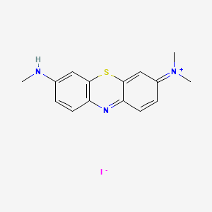 molecular formula C15H16IN3S B12691237 3-(Dimethylamino)-7-(methylamino)phenothiazin-5-ium iodide CAS No. 85169-00-2