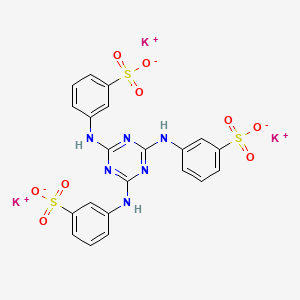 molecular formula C21H15K3N6O9S3 B12691238 Tripotassium 3,3',3''-(1,3,5-triazine-2,4,6-triyltriimino)tris(benzenesulphonate) CAS No. 94236-89-2