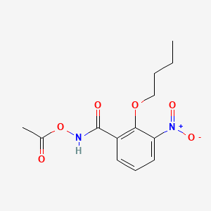 molecular formula C13H16N2O6 B12691246 N-(Acetyloxy)-N-butoxy-3-nitrobenzamide CAS No. 357204-47-8