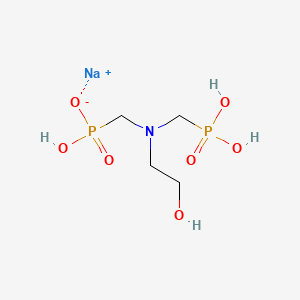 molecular formula C4H12NNaO7P2 B12691265 Sodium trihydrogen (((2-hydroxyethyl)imino)bis(methylene))bisphosphonate CAS No. 84215-53-2