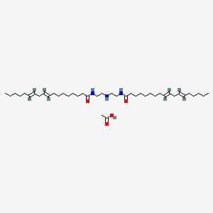 molecular formula C40H73N3O2.C2H4O2<br>C42H77N3O4 B12691267 N,N'-(Iminodiethylene)bis(octadeca-9,12-dienamide) monoacetate CAS No. 93918-62-8