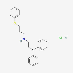molecular formula C24H28ClNS B12691276 (3,3-Diphenylpropyl)(3-(phenylthio)propyl)ammonium chloride CAS No. 49566-00-9