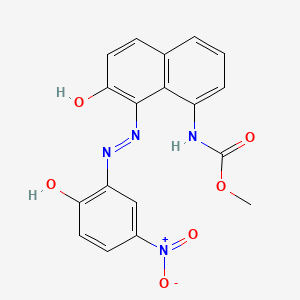 molecular formula C18H14N4O6 B12691280 Methyl (7-hydroxy-8-((2-hydroxy-5-nitrophenyl)azo)-1-naphthyl)-carbamate CAS No. 94231-83-1