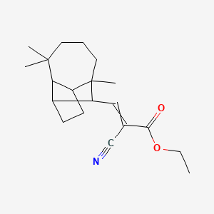 molecular formula C20H29NO2 B12691283 Ethyl 2-cyano-3-(decahydro-4,8,8-trimethyl-1,4-methanoazulen-9-yl)acrylate CAS No. 79569-98-5