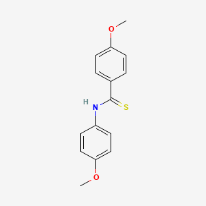 molecular formula C15H15NO2S B12691285 Benzenecarbothioamide, 4-methoxy-N-(4-methoxyphenyl)- CAS No. 82020-27-7
