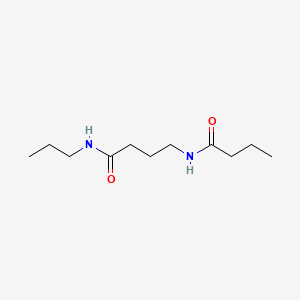 molecular formula C11H22N2O2 B12691292 Butanamide, 4-((1-oxobutyl)amino)-N-propyl- CAS No. 82023-85-6
