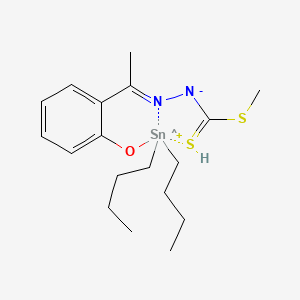 molecular formula C18H29N2OS2Sn B12691299 Tin, dibutyl(methyl(1-(2-hydroxyphenyl)ethylidene)hydrazinecarbodithioato(2-)-N2,O2,S1')- CAS No. 84605-79-8
