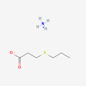 molecular formula C6H15NO2S B12691354 Propanoic acid, 3-(propylthio)-, ammonium salt CAS No. 126740-28-1