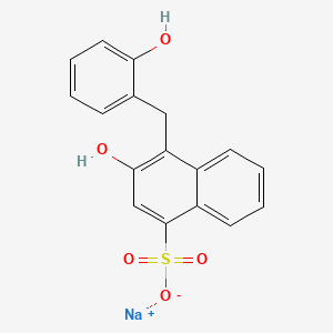 molecular formula C17H13NaO5S B12691370 Sodium 3-hydroxy-4-((2-hydroxyphenyl)methyl)naphthalenesulphonate CAS No. 85455-71-6