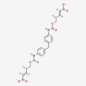 molecular formula C27H28N2O8-2 B12691393 Methylenebis(4,1-phenyleneiminocarbonyloxy(methyl-2,1-ethanediyl))diacrylate CAS No. 94247-89-9