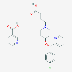 molecular formula C27H30ClN3O5 B12691394 Bepotastine nicotinate CAS No. 1206695-39-7