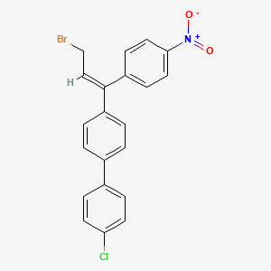 molecular formula C21H15BrClNO2 B12691409 (Z)-4-[3-bromo-1-(4-nitrophenyl)-1-propenyl]-4'-chloro-1,1'-biphenyl CAS No. 94732-97-5