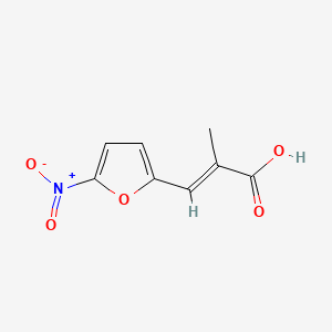 molecular formula C8H7NO5 B12691479 alpha-Methyl-5-nitro-2-furanacrylic acid CAS No. 7279-49-4