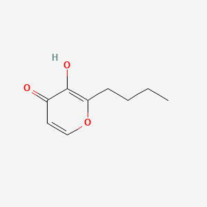 molecular formula C9H12O3 B12691504 4H-Pyran-4-one, 2-butyl-3-hydroxy- CAS No. 4940-17-4
