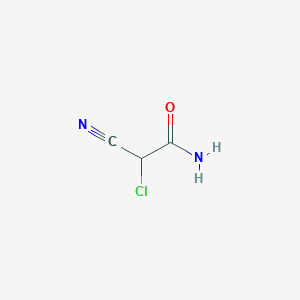 molecular formula C3H3ClN2O B12691635 2-Chloro-2-cyanoacetamide CAS No. 58429-95-1