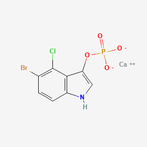 molecular formula C8H4BrCaClNO4P B12691639 calcium;(5-bromo-4-chloro-1H-indol-3-yl) phosphate CAS No. 125328-79-2