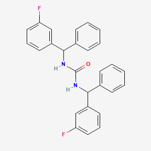 molecular formula C27H22F2N2O B12691662 N,N'-Bis((3-fluorophenyl)phenylmethyl)urea CAS No. 160807-81-8