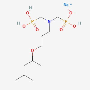 molecular formula C11H26NNaO7P2 B12691668 Sodium trihydrogen (((3-(1,3-dimethylbutoxy)propyl)imino)bis(methylene))bisphosphonate CAS No. 93762-21-1