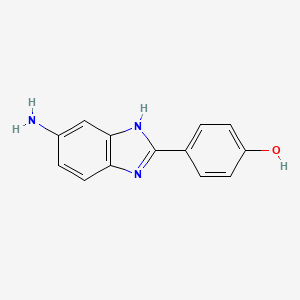 molecular formula C13H11N3O B1269167 4-(5-Amino-1H-benzoimidazol-2-yl)-phenol CAS No. 435341-99-4