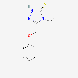 molecular formula C12H15N3OS B1269169 4-乙基-5-[(4-甲基苯氧基)甲基]-4H-1,2,4-三唑-3-硫醇 CAS No. 335215-56-0