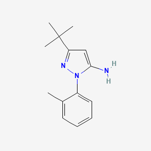 molecular formula C14H19N3 B1269171 3-叔丁基-1-(2-甲基苯基)-1H-吡唑-5-胺 CAS No. 337533-96-7