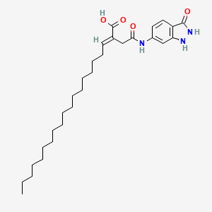 molecular formula C29H45N3O4 B12691748 2-(2-((2,3-Dihydro-3-oxo-1H-indazol-6-yl)amino)-2-oxoethyl)icosenoic acid CAS No. 93858-07-2