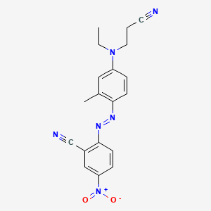 molecular formula C19H18N6O2 B12691772 2-[[4-[(2-Cyanoethyl)ethylamino]-O-tolyl]azo]-5-nitrobenzonitrile CAS No. 84255-17-4