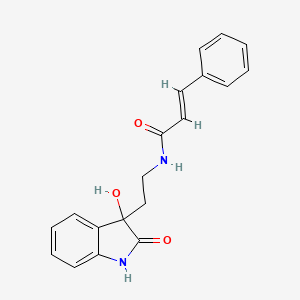 molecular formula C19H18N2O3 B12691830 N-(2-(3-Hydroxy-2-oxo-2,3-dihydro-1H-indol-3-yl)ethyl)-3-phenylacrylamide CAS No. 79087-89-1